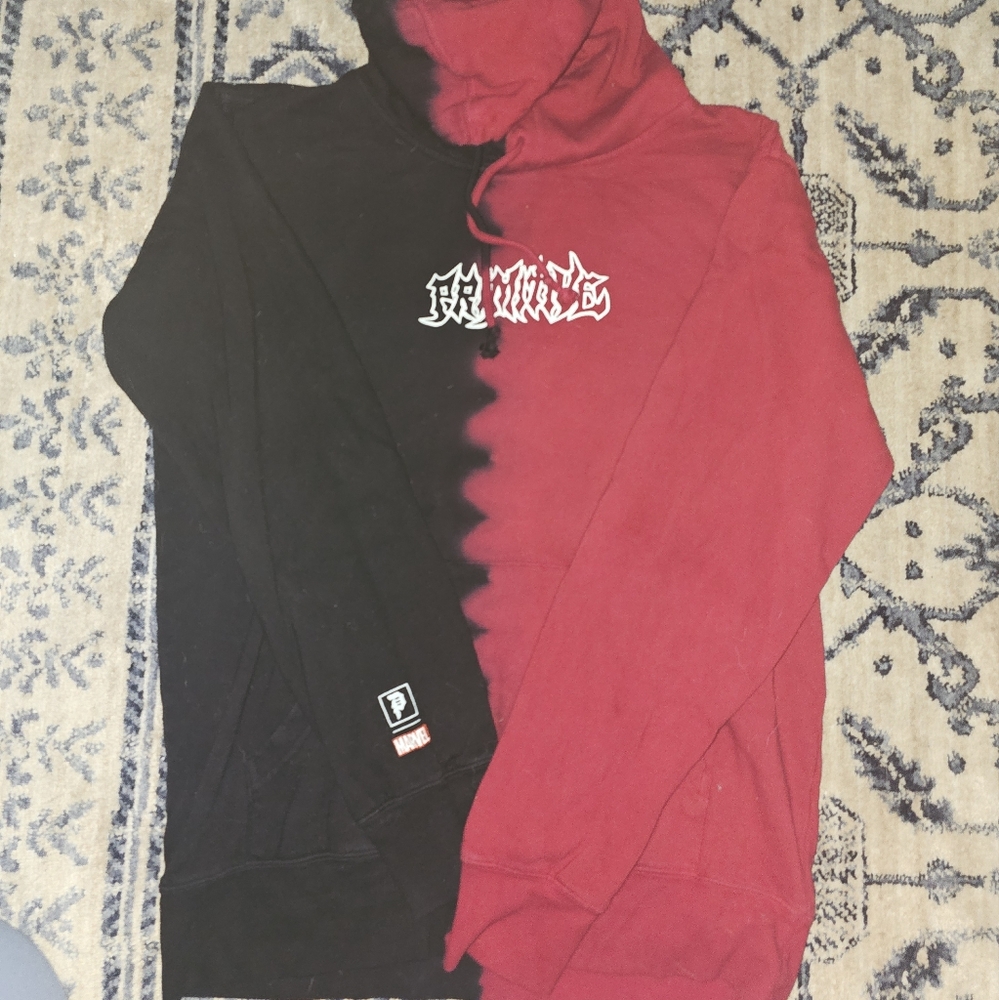 Primitive Black and Red Split Sweater